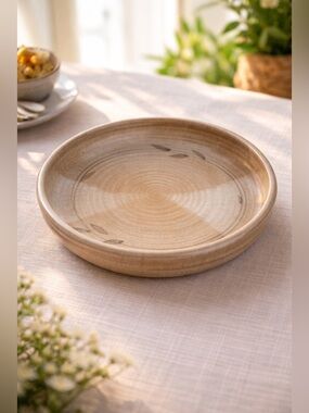 Handcrafted Studio Pottery • Signed Artisan Ceramic Plate • Earth-Tone • 10”